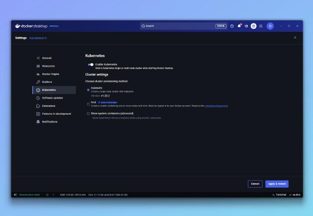 Enable Kubernetes in Docker Desktop